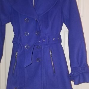 Guess purple wool blend pea coat